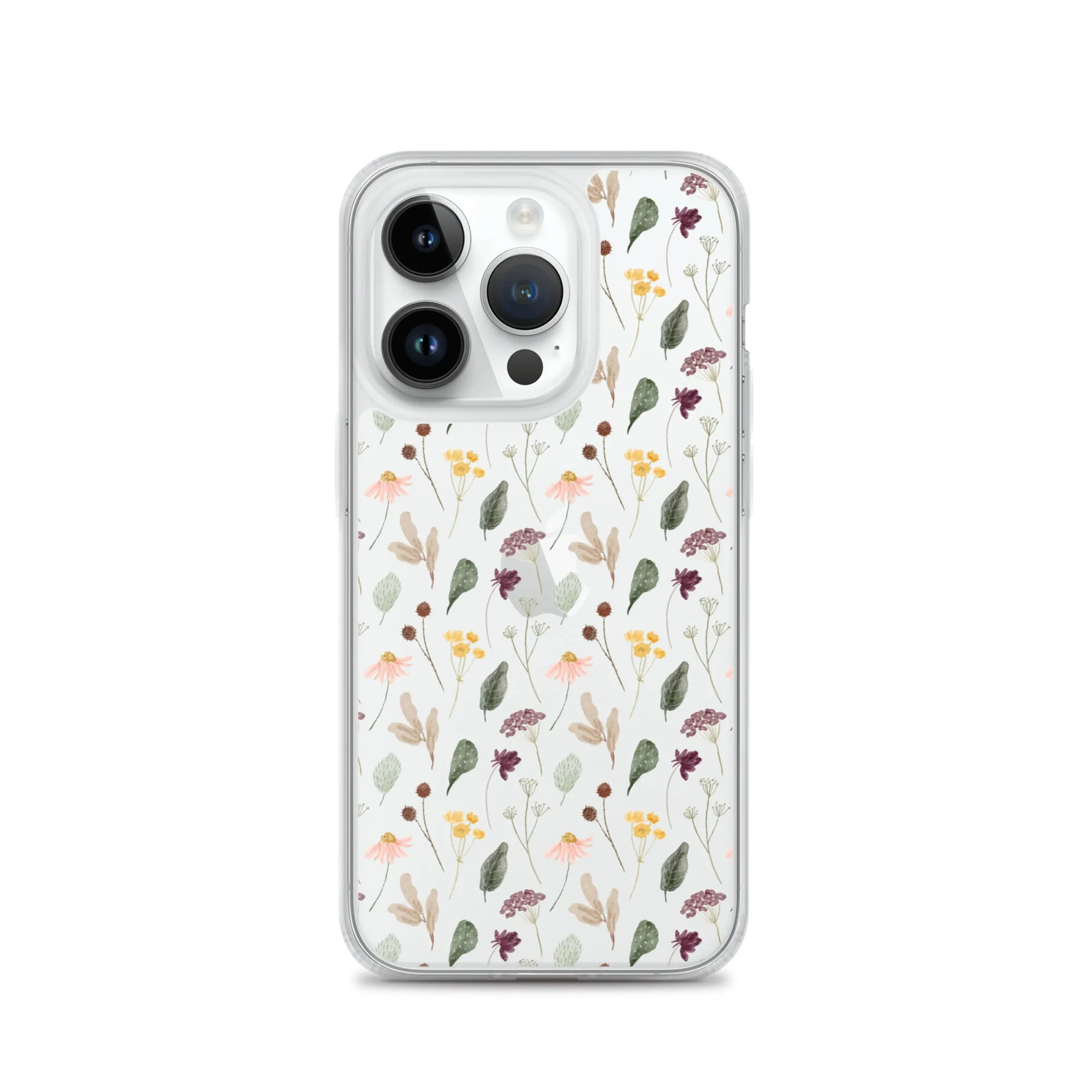 Wild Flowers Clear iPhone 14 13 Pro Max Case, Watercolor Transparent Aesthetic iPhone 12 11 Mini SE 2020 XS Max XR X 7 Plus 8 Cell Phone