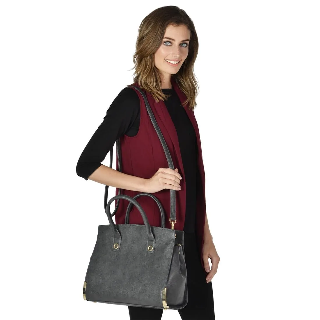 Womens Georgia PU Leather Handbag Fashion Shoulder Bag