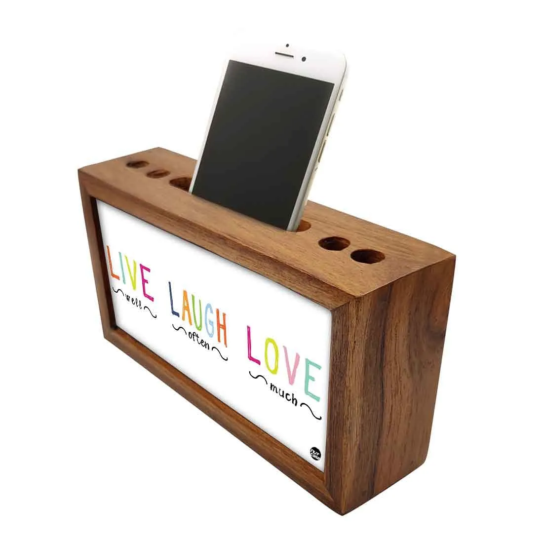 Wooden office desk organizer - Live Laugh Love