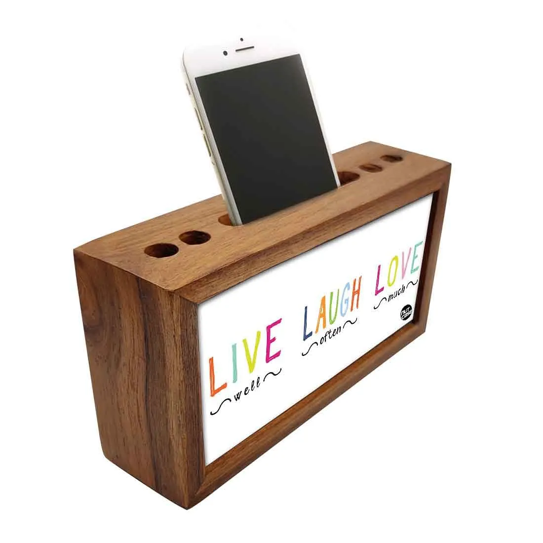 Wooden office desk organizer - Live Laugh Love