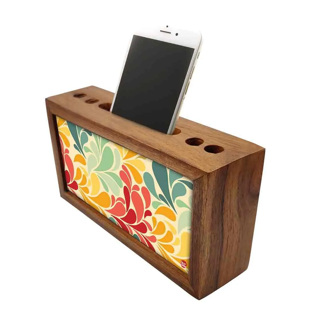 Wooden pen stand desk organizer - Vintage Flower